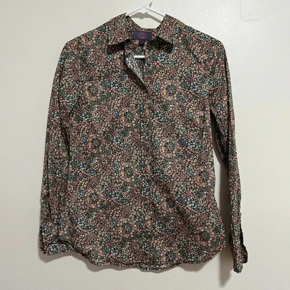 J. Crew x Liberty Fabrics Floral Button Down Blouse Size 0‎ - Picture 1 of 5